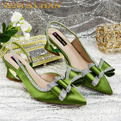 Elegant African High Heel Sandals - Chain Decor Wedding Pumps for Women’s Party & Formal Wear