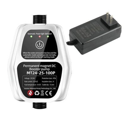 24V Automatic Water Pressure Booster Pump for Home Shower – Hot & Cold Faucet High Pressure Booster Pump (US/EU Compatible)
