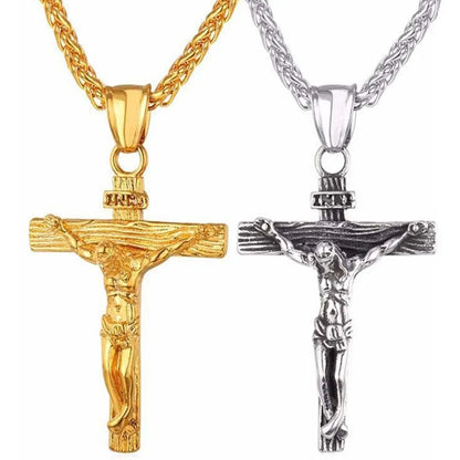 Premium Cross Necklace for Women - 18K Gold Plated Trendy Gold Cross Pendant Chain for Girls, Crucifix Necklace