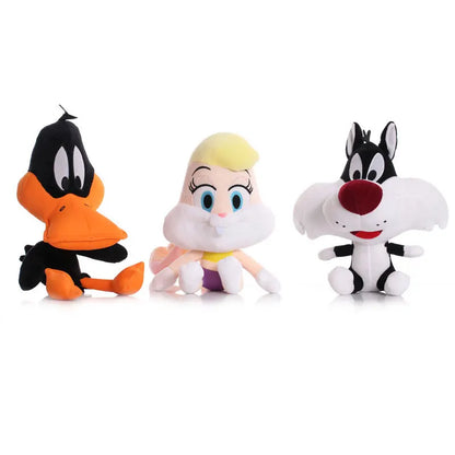 6 Piece Cartoon Character Plush Toy Set - Bugs Bunny, Daffy Duck, Tweety, Cyclone Dog and Bunny Rabbit Stuffed Dolls for Children’s Gifts