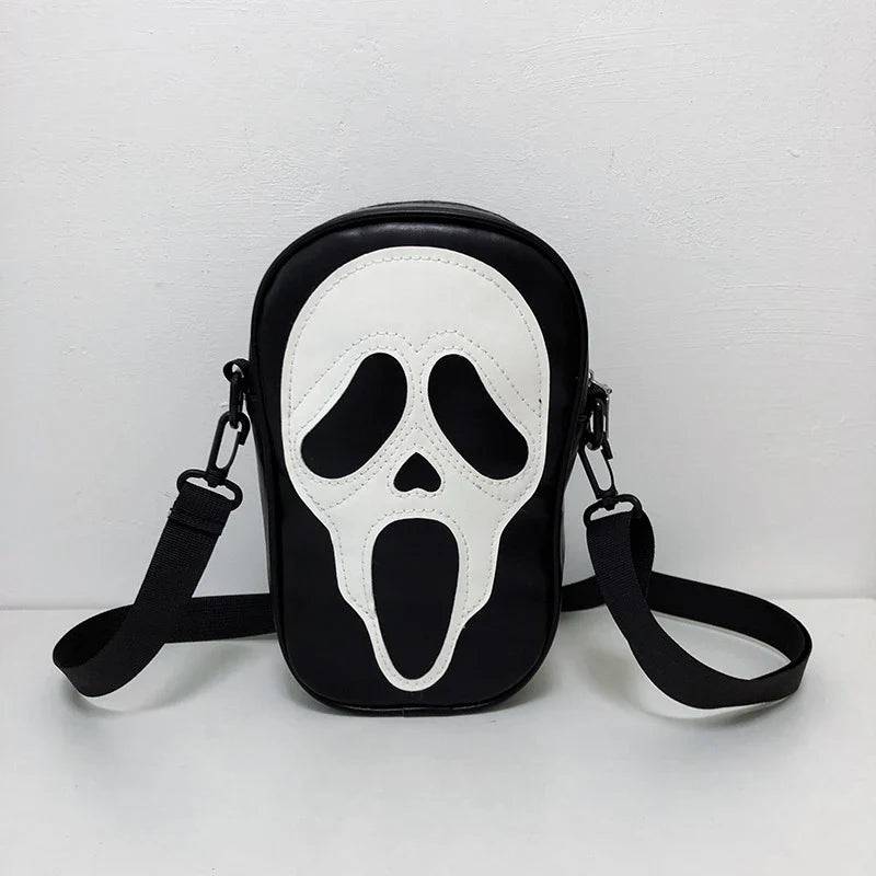 Halloween Ghost Crossbody Bag — Skull Shoulder Bag for Women & Girls, Y2K Punk Hiphop Skeleton Handbag