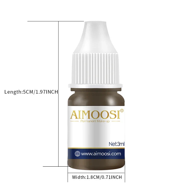 AIMOOSI 18-Color Eyebrow Micropigmentation Pigment — Semi-Permanent Organic Tattoo Ink for Eyeliner & Makeup Supplies