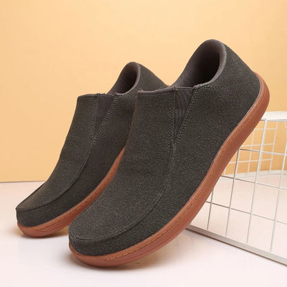 Fujeak Men’s Casual Loafers — Plus Size Non-Slip Wide Sneakers, 2024 Vulcanized Barefoot Shoes