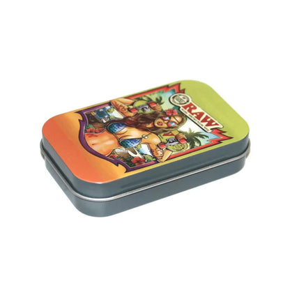 Metal Flip Storage Tin - Sealed Tobacco, Rolling Paper, Jewelry, Candy, Coin & Key Organizer
