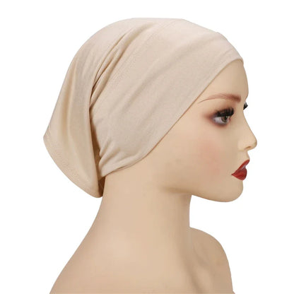Cotton Modal Inner Hijab Undercap – Soft Stretch Muslim Turban, Islamic Underscarf Bonnet & Tube Cap for Women