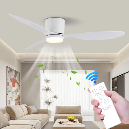 LED Ceiling Mounted Fan Light - Nordic Style Decorative Ceiling Fan for Living Room, Restaurant, and Minimalist Household Use