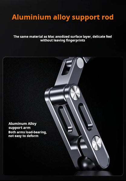 Magnetic Vacuum Adsorption Car Mount – Foldable 360° Rotating Aluminum Alloy Phone Holder for Smartphones