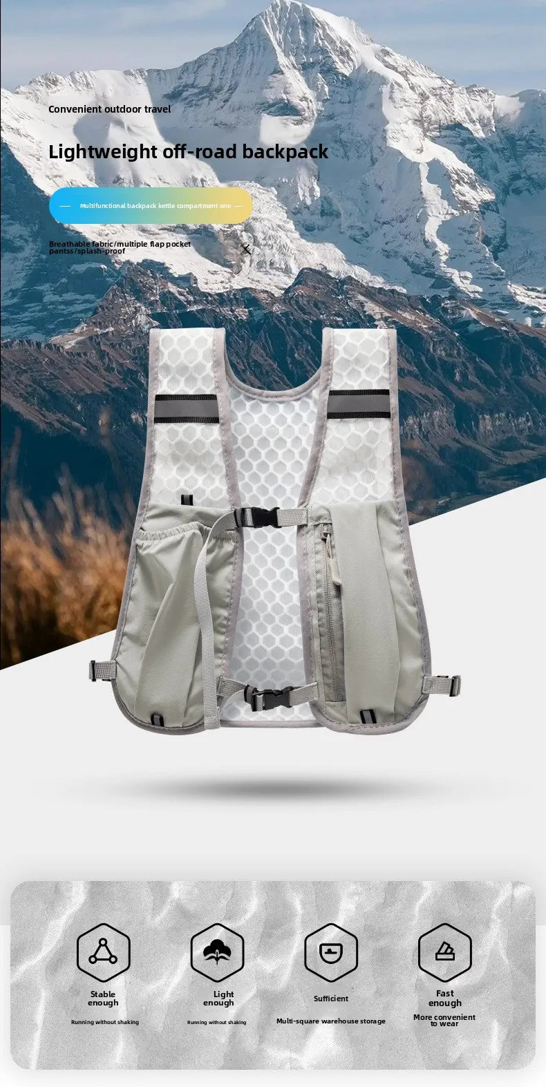 Lightweight Reflective Running & Biking Vest | Hydration Chest Pack with Phone Storage Pocket