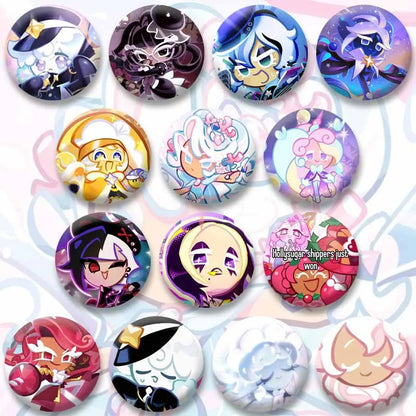 Cookie Run Kingdom Meringue & Jellyfish Enamel Badge – Round Brooch for Backpack, Jewelry Pin & Party Gift