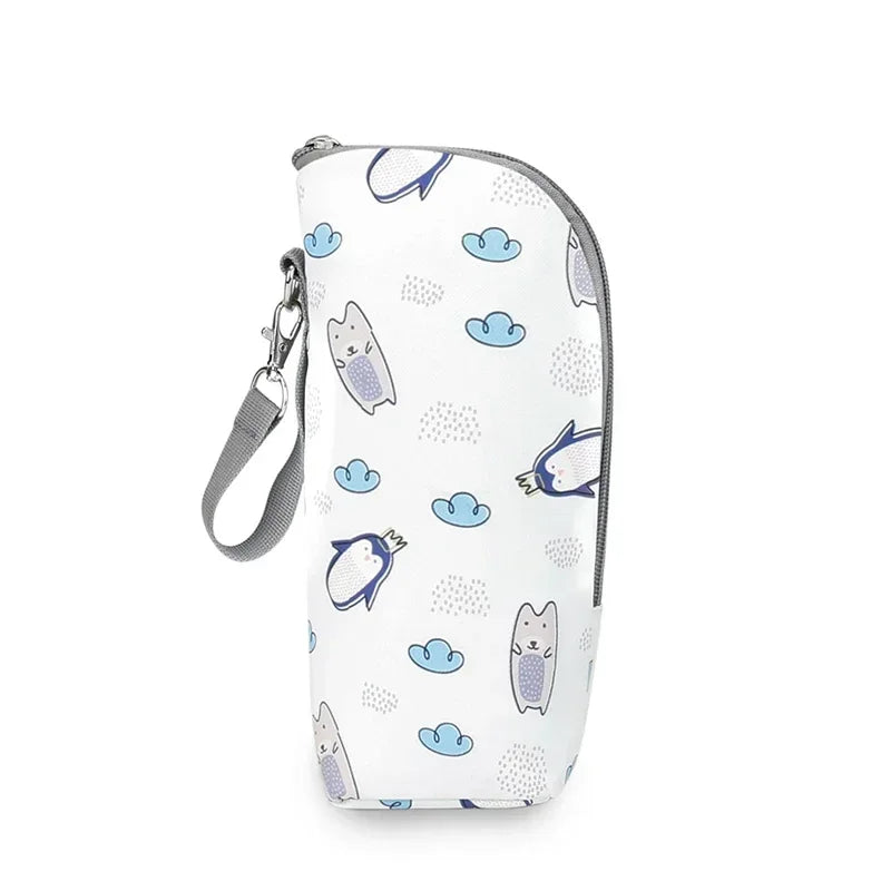 Baby Bottle Bag & Warmer – Aluminum Insulated Stroller Hanging Bag for Baby Feeding, Cups & Drinks Storage