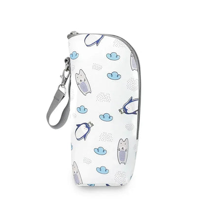 Baby Bottle Bag & Warmer – Aluminum Insulated Stroller Hanging Bag for Baby Feeding, Cups & Drinks Storage