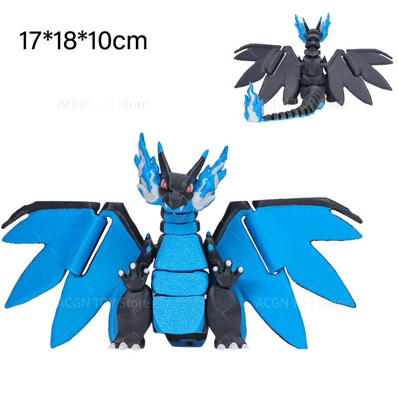 3D Printed Mega Charizard X Figure — Anime Dragon Egg Action Model Toy