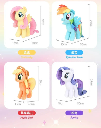 My Little Pony Plush Toys – Twilight Sparkle, Pinkie Pie, Rarity, Fluttershy, Applejack & Rainbow Dash Stuffed Dolls, Kids Xmas Gift