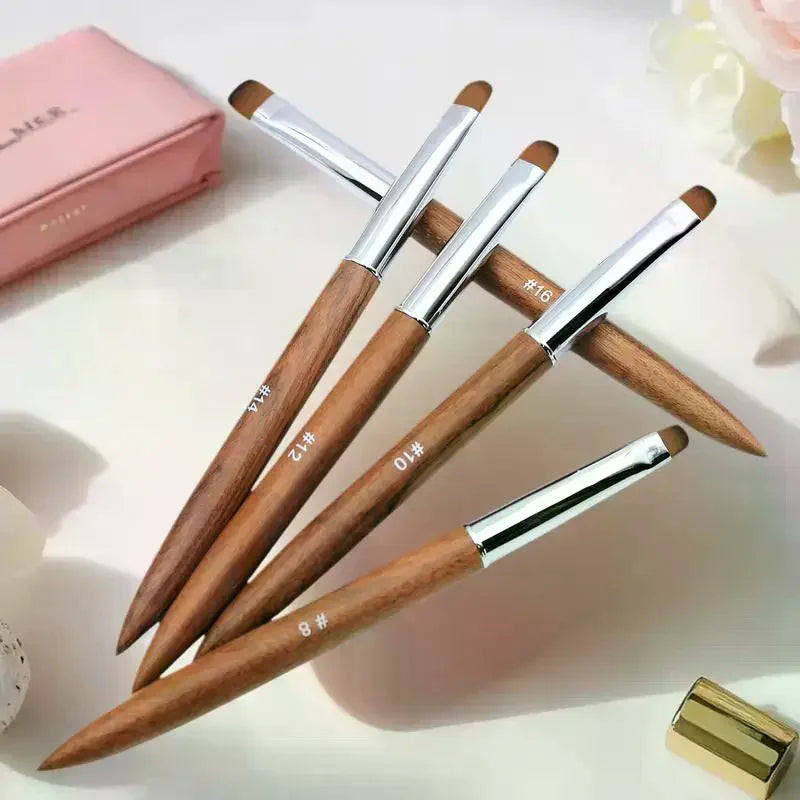 French Nail Art Drawing Brush - Versatile Flower Design Manicure Pen with Sandalwood Handle for Nail Art & Detailing