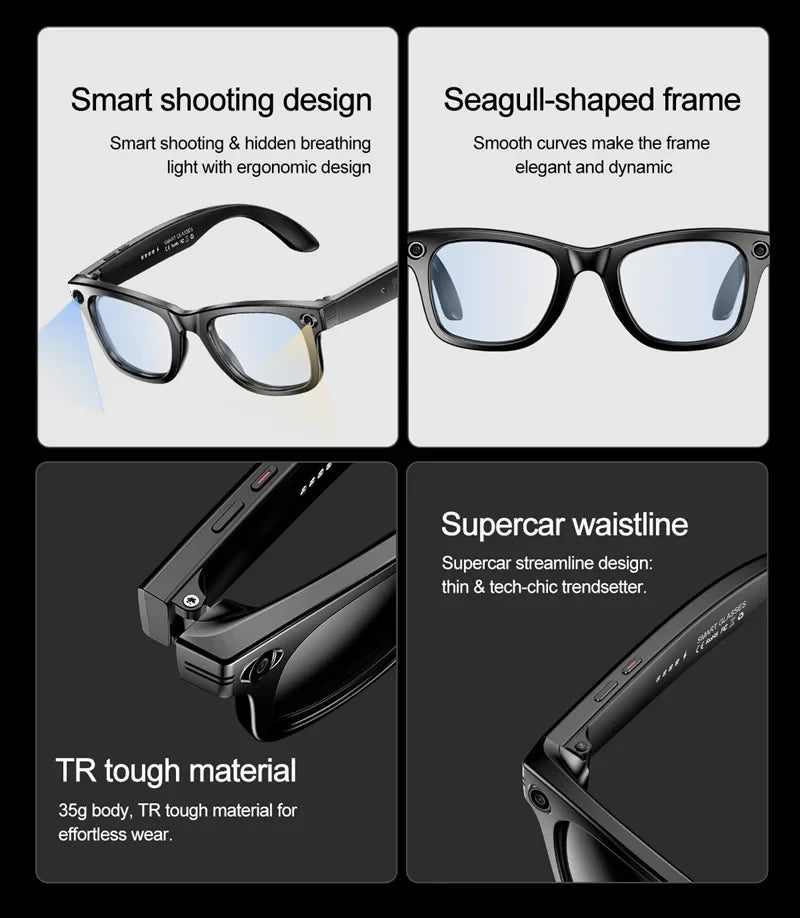Xiaomi W600 Smart Glasses — AI Intelligent Sunglasses with Camera, Video Recording, Bluetooth Music & Calls, IP65 Waterproof