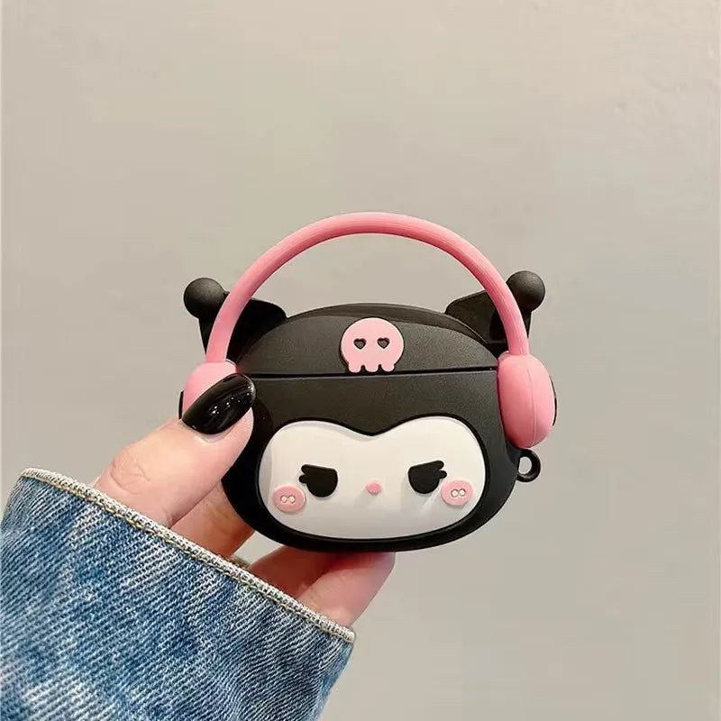 3D Cartoon Silicone Case for AirPods 4 (2024) & AirPods Pro 2/3 — Protective Earphone Charging Cover with Hook