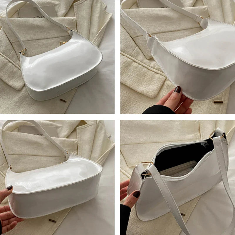 Retro Solid Color PU Leather Shoulder Bag – Fashion Women's Handbag, Casual Designer Hobo Underarm Bag