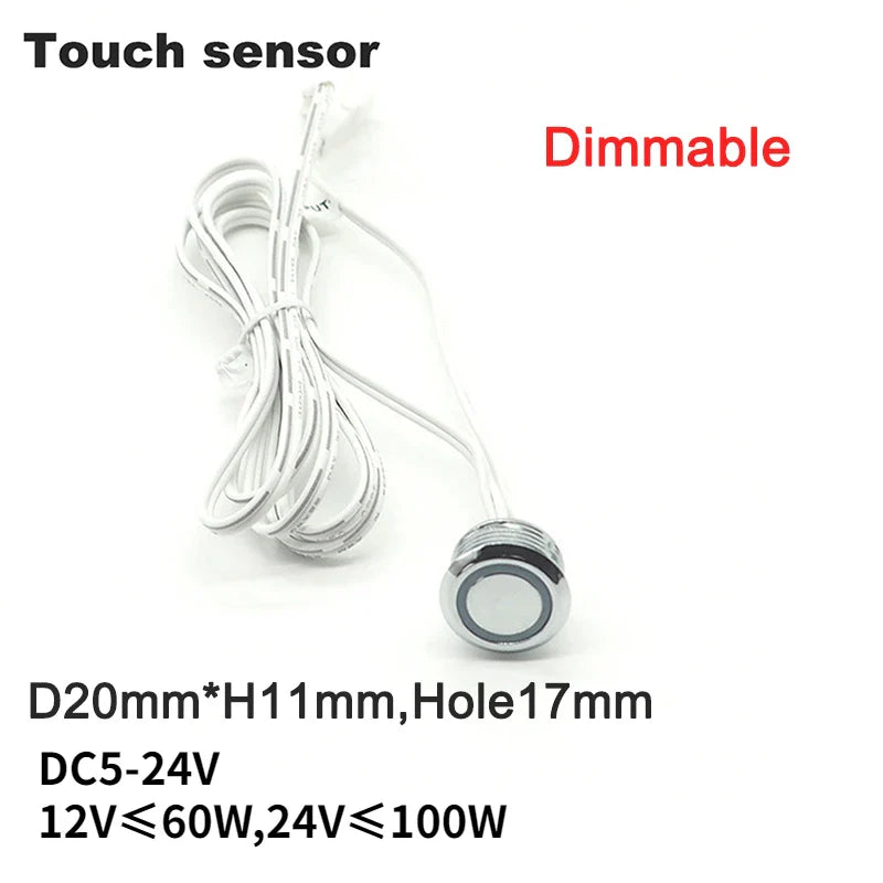 Touch Sensor Switch - Hand Wave Scan Smart LED Closet Cabinet Light/Wardrobe Lamp, 5A 12V-24V IR Motion Sensor