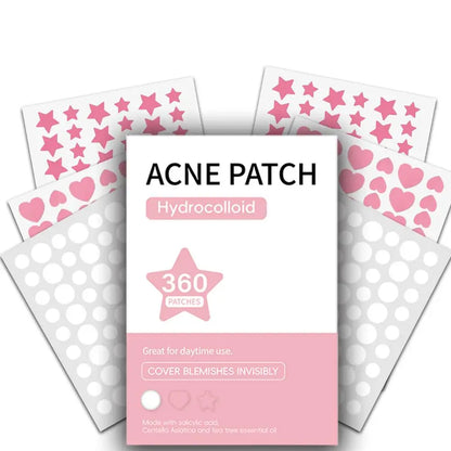 360PCS Colorful Invisible Pimple Removal Hydrocolloid Patches – Anti-Acne Spot Concealer Beauty Repair Stickers