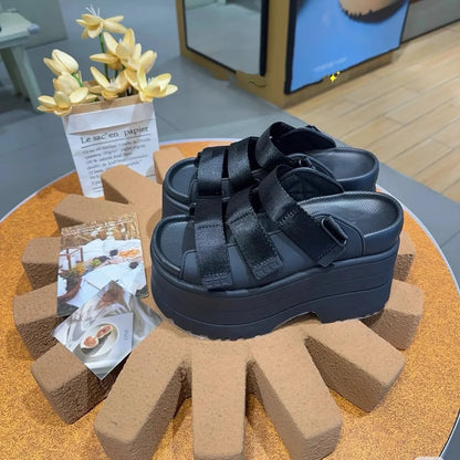 Women’s 11CM High Platform Sandals – Summer Hidden Heel Casual Mules & Beach Slippers