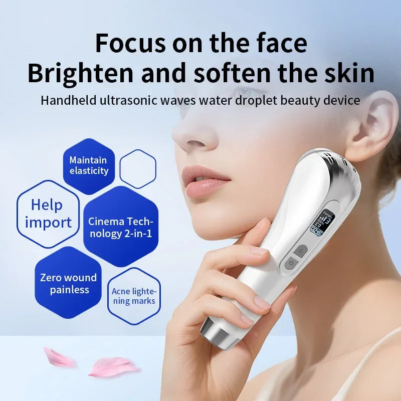 Ultrasonic Facial Skin Scrubber – Handheld 3Hz–10Hz Pore Tightening & Deep Cleansing Spa Skincare Facial Analyzer Tool