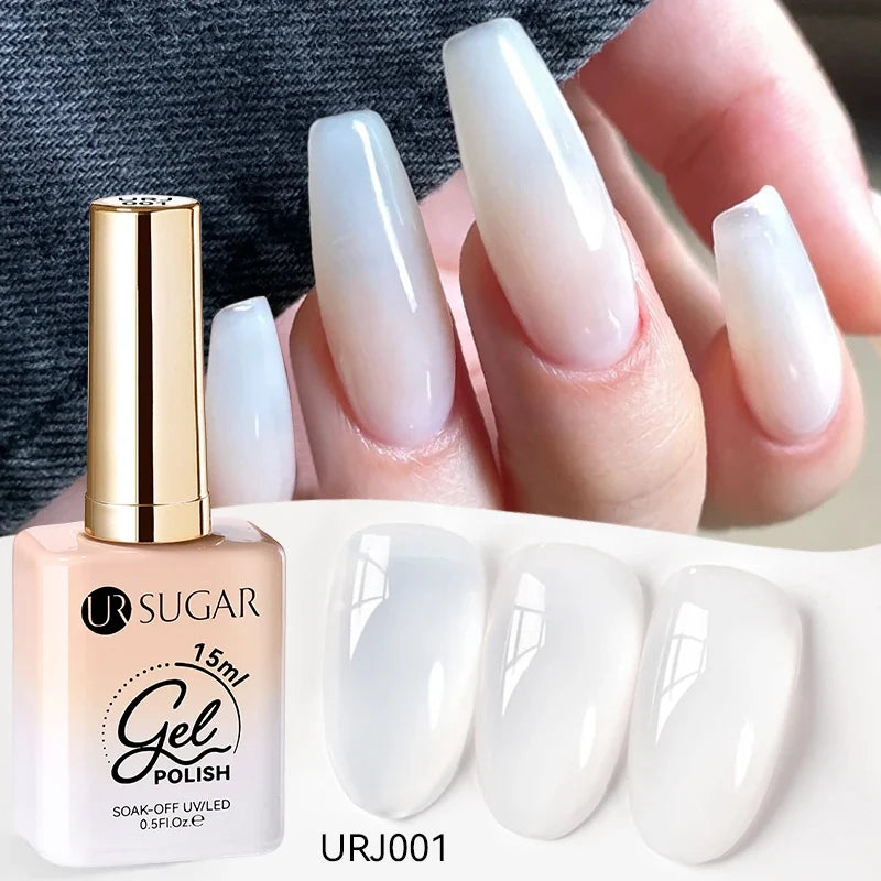 UR SUGAR Champagne Gold Silver Reflective Glitter Gel Nail Polish 15ml - Semi-Permanent Soak Off UV Manicure Art Varnish