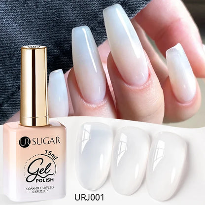 UR SUGAR Champagne Gold Silver Reflective Glitter Gel Nail Polish 15ml - Semi-Permanent Soak Off UV Manicure Art Varnish