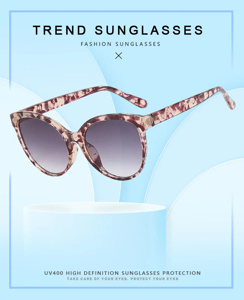 Cat Eye Sunglasses for Women - Oversized UV Protection Outdoor Driving Sunshade Glasses