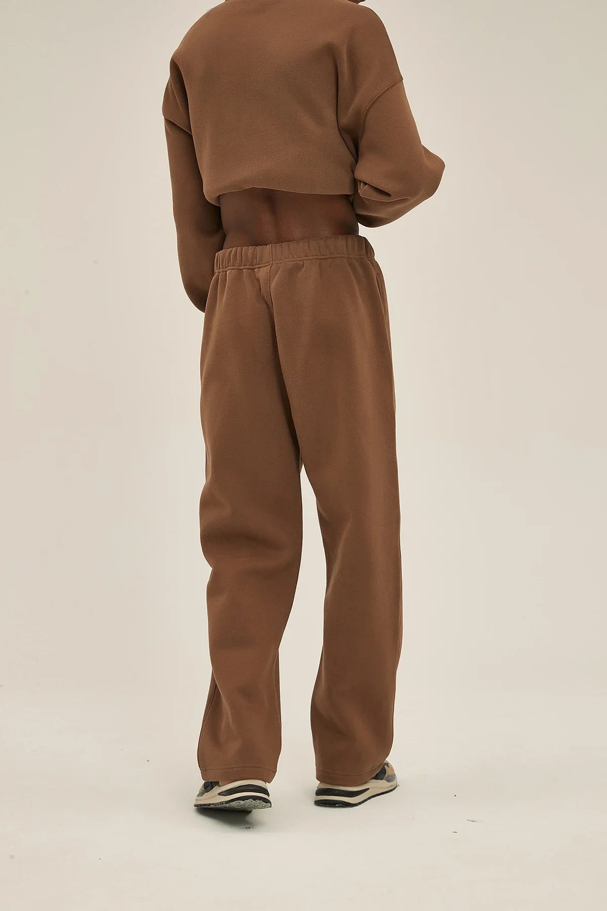 Straight-Lined Solid Color Cashmere Sweatpants – Soft Cozy Lounge Pants