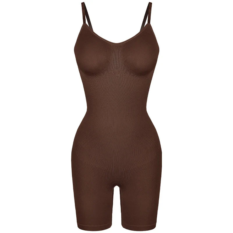 Women’s Bodysuit Shapewear Tank Top — Tummy Control Full Body Shaper with Anti-Chafing Shorts, Waist Trainer & Butt Lifter
