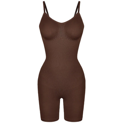 Women’s Bodysuit Shapewear Tank Top — Tummy Control Full Body Shaper with Anti-Chafing Shorts, Waist Trainer & Butt Lifter