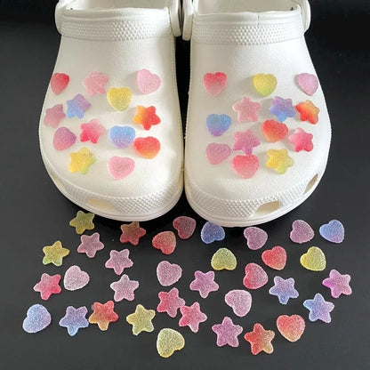 Candy Love Shoe Charms - Fashion Hole Shoe Decorations Accessories Set for Kids Party & Holiday Gifts