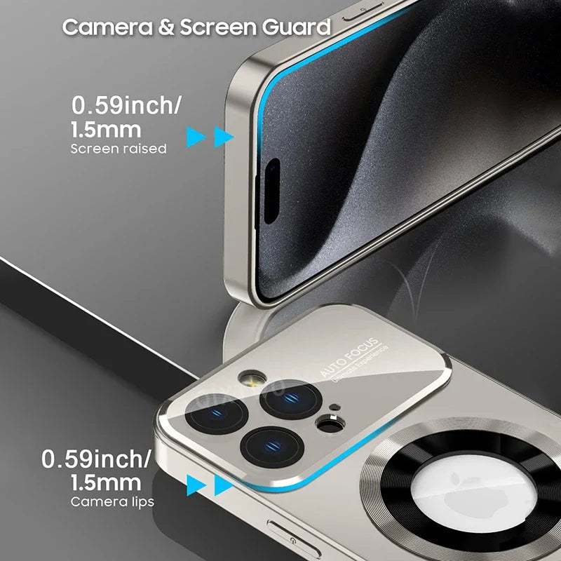 AG Matte Magnetic iPhone Case - MagSafe Wireless Charging Cover with Lens Protection for iPhone 11-17 Pro Max, Plus & Air