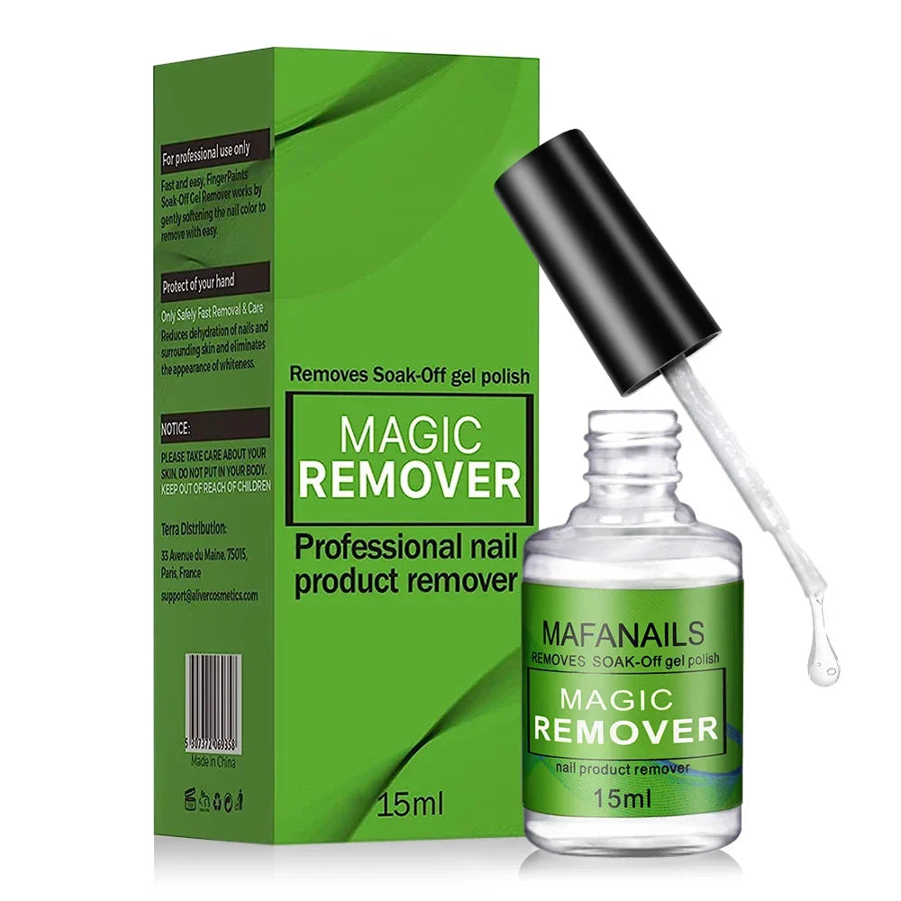 MAFANAILS 15ml Magic Nail Gel Remover — Fast-Acting UV Gel & Semi-Permanent Polish Remover, Nail Varnish & Glue Cleaner