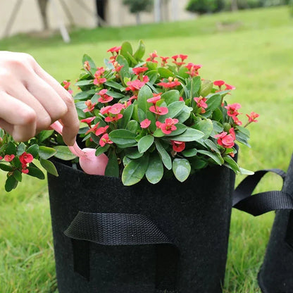 Vegetable/Flower Grow Bags – 1-5 Pcs, 1-12 Gallons Non-Woven Aeration Fabric Pots with Handles