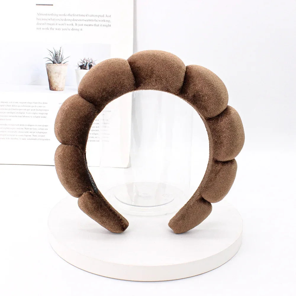 Velvet Sponge Spa Headband – Wide Padded Makeup & Face Washing Hairband for Skincare, Shower & Beauty Routine for Women & Girls