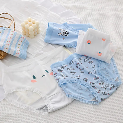 5-Piece Cotton Panties Set – Strawberry Bear Cartoon Girls’ Briefs, Sexy Women’s Underwear & Lingerie