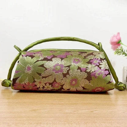 Luxury Silk Embroidered Women’s Handbag – Fashion Elegant Tote Clutch, Handmade Cosplay Style Evening Purse