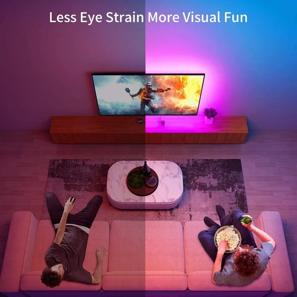 USB LED Strip Lights – Bluetooth-Controlled SMD 5050 RGB Tape, Flexible Self-Adhesive TV Backlight