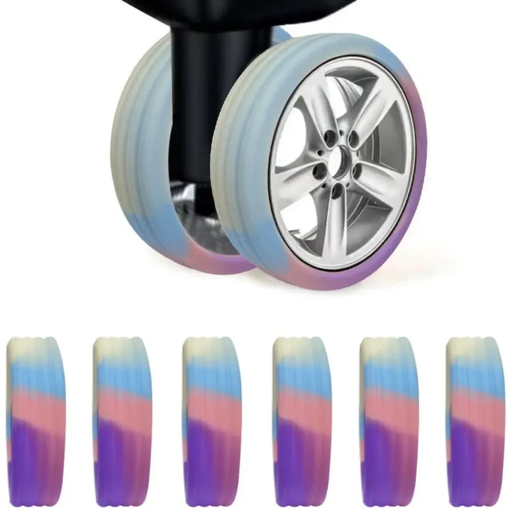 4/8PCS Travel Luggage Wheel Protectors — Noise-Reducing Caster Covers for Suitcase Trolley Boxes