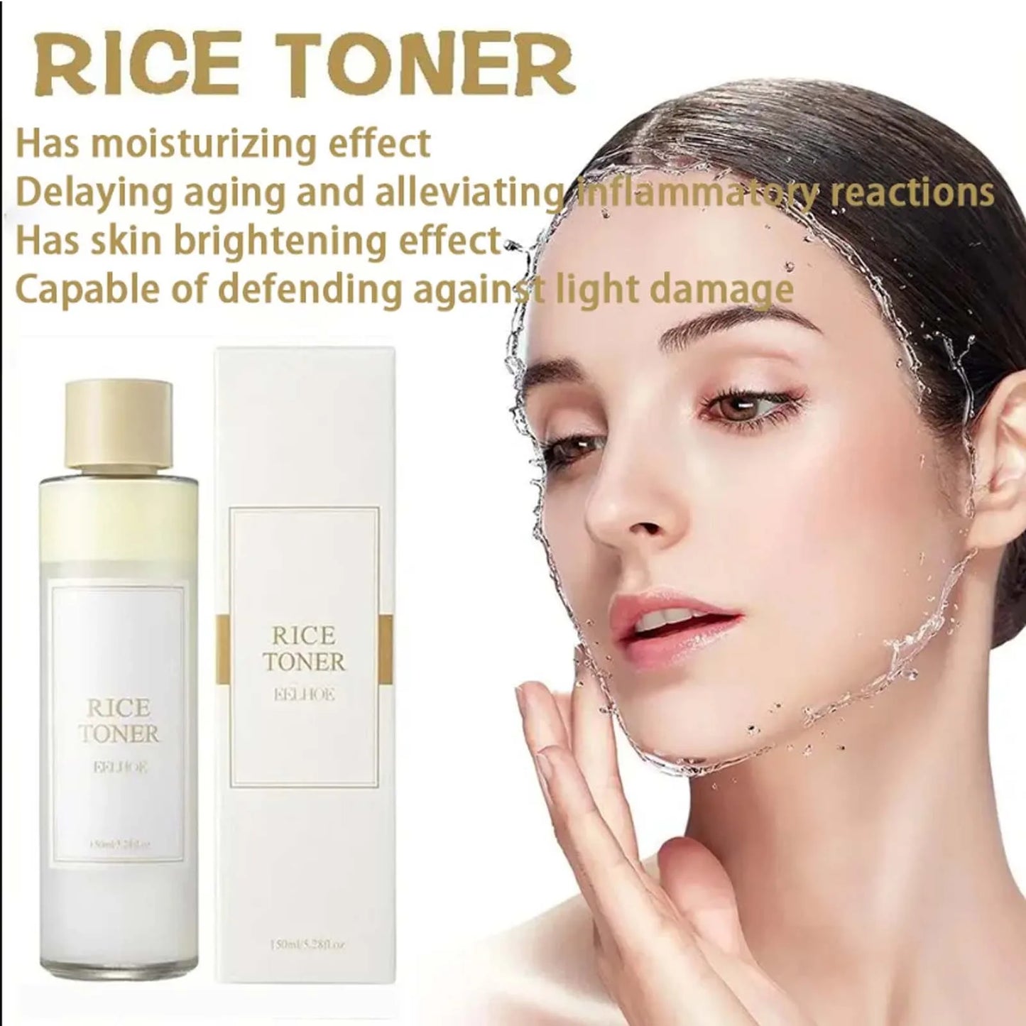 150ML Rice Facial Toner – Moisturizing, Firming & Skin-Soothing, Niacinamide Brightening, Skin Barrier Repair Skincare