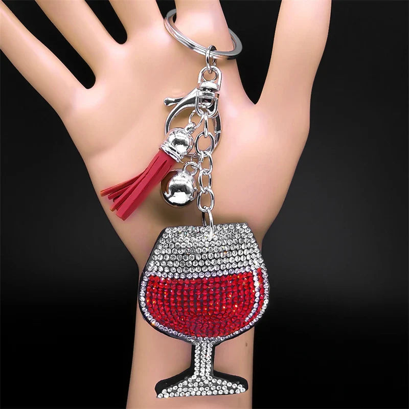 Kawaii Watermelon Crystal Keychain – Gold Alloy Leather Fruit Keyring for Women & Men, Bag & Car Accessory
