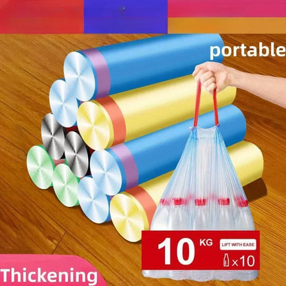 Portable Thickened Trash Bags 30/300PCS – Household Disposable Garbage Bags for Kitchen & Daily Waste Disposal