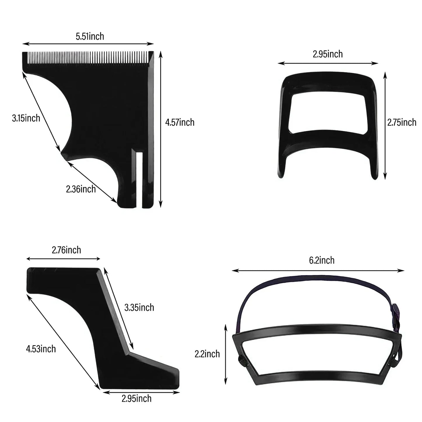 Haircut & Beard Grooming Kit – Neckline, Goatee & Hairline Shaping Template for Men, Barber Hair Cutting Tool