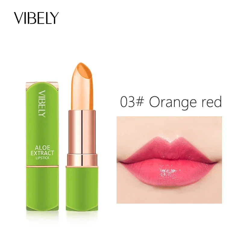 Spring Aloe Vera Moisturizing Lipstick – Long-Lasting Nourishing Temperature-Change Lip Balm & Gloss