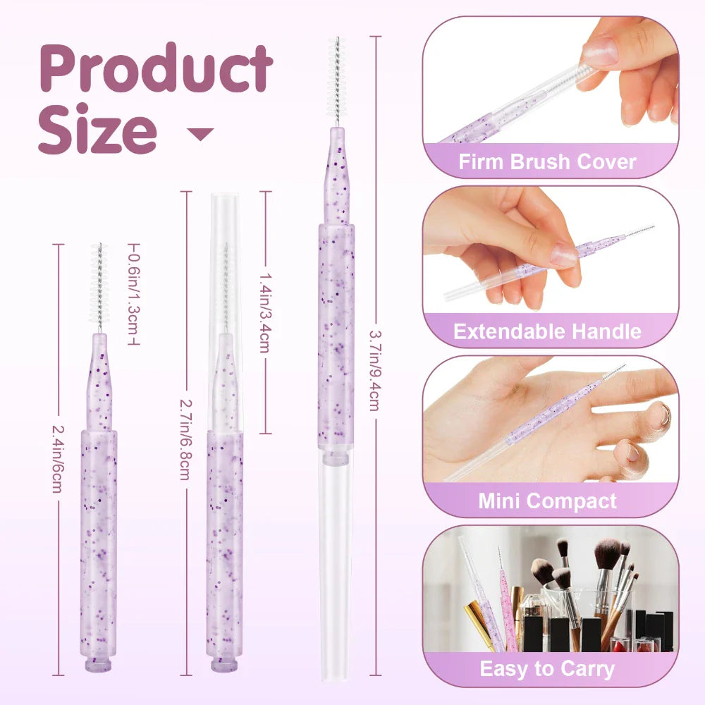 MAYOOC Mini Eyebrow Brush – Disposable Brow Lifting & Perm Brushes, Bendable Micro Eyelash Applicators Tools