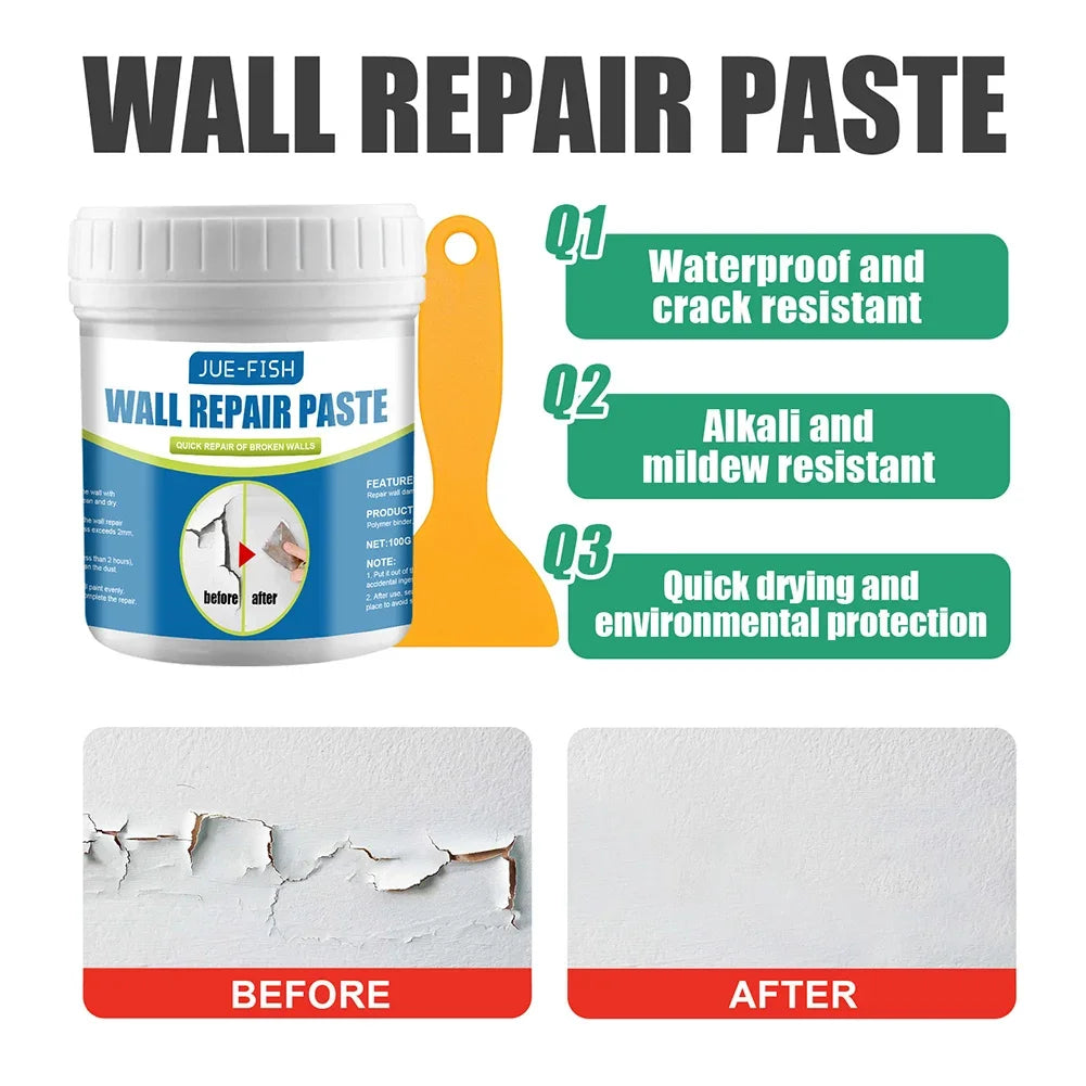 100g Multipurpose Ceramic Repair Adhesive – Strong Bonding Professional Repair Agent with Scraper for Bathroom Walls & Floors
