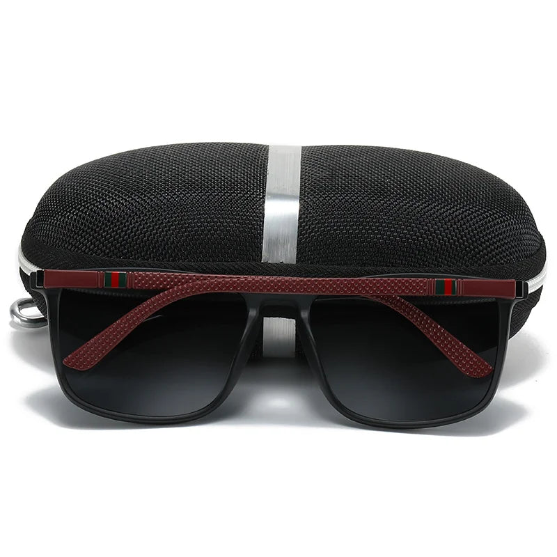 Polarized Sports Sunglasses for Men – Lightweight Comfortable Square UV400 Eyewear with Original Case