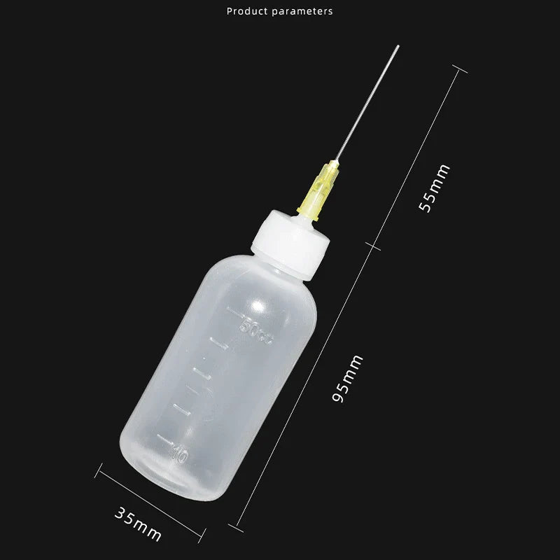 50ML Plastic Alcohol Dispenser Bottle – For Rosin, Solder Flux Paste, PCB Cleaning & Phone Welding Repair Tools