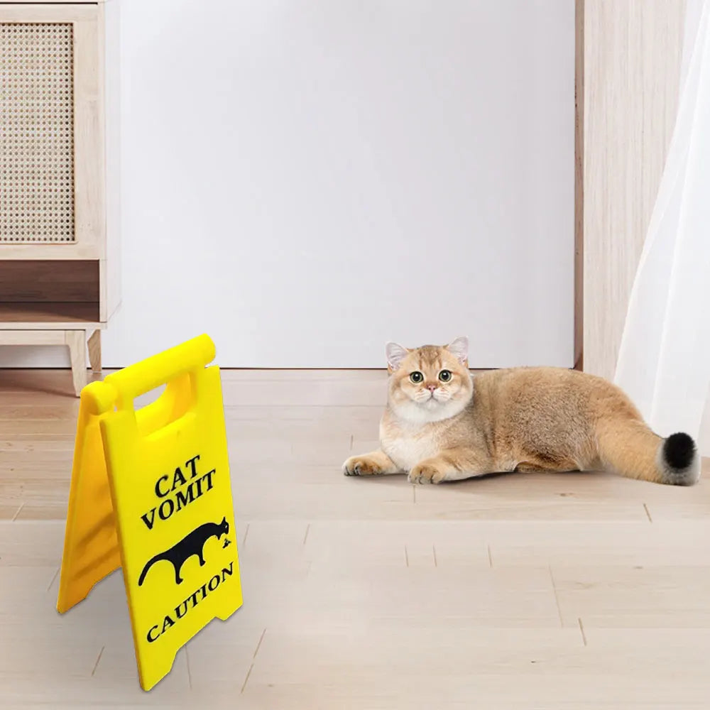 Funny Cat & Dog Vomit Yard Sign – Bright Yellow Outdoor Novelty Gift